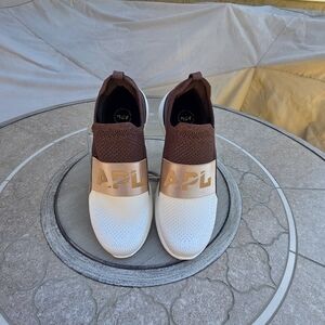 APL Women's TechLoom Bliss Brown, White, and Blush Sneakers